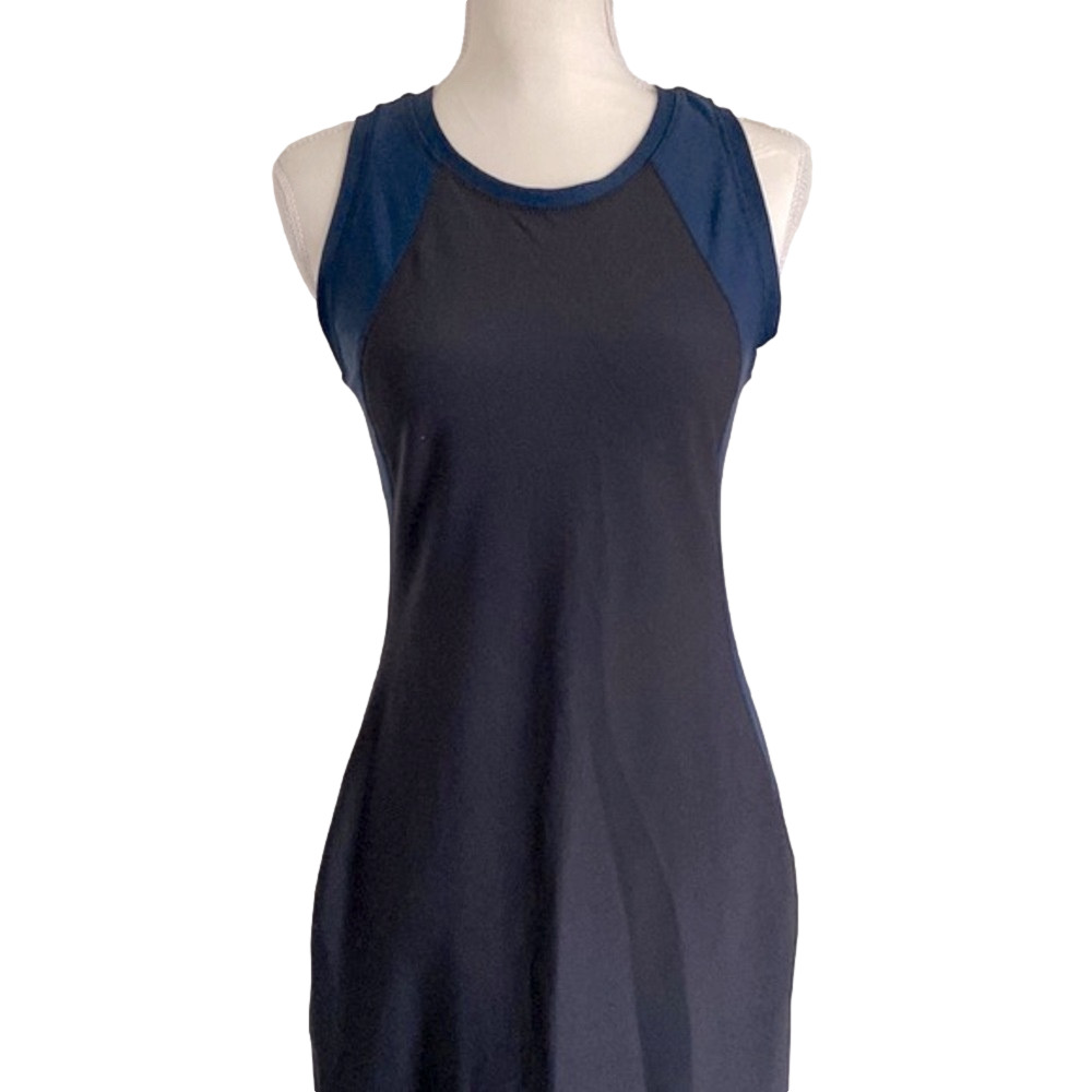 Athleta Dress Black Navy Size Small BodyCon Cotton Great Condition